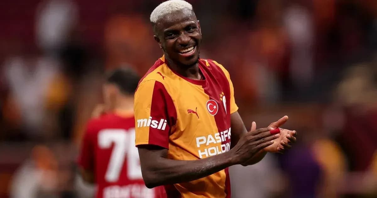 Player celebrating in Galatasaray jersey after match Player celebrating in Galatasaray jersey after match