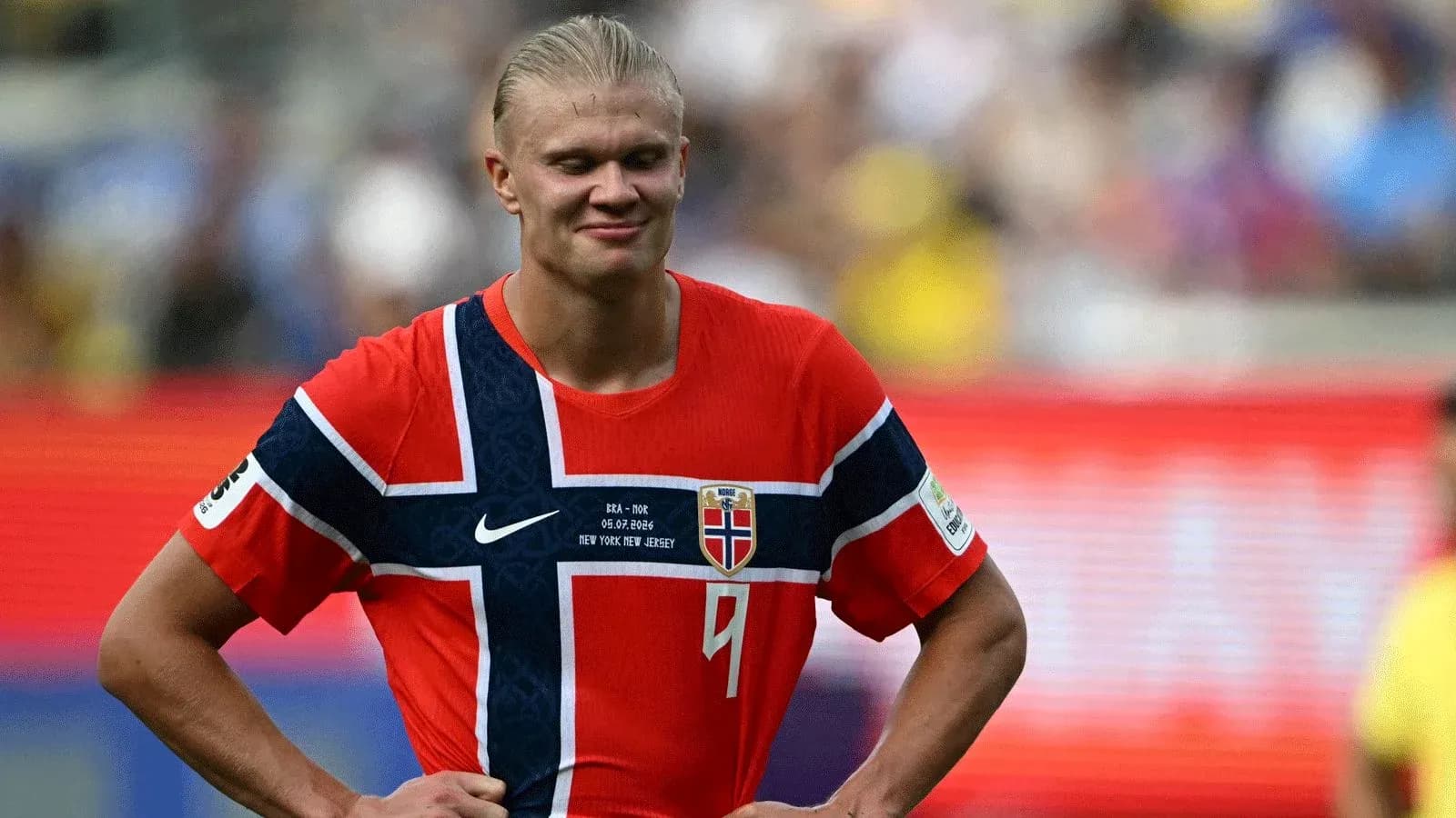 Player in Norway jersey during match action Player in Norway jersey during match action