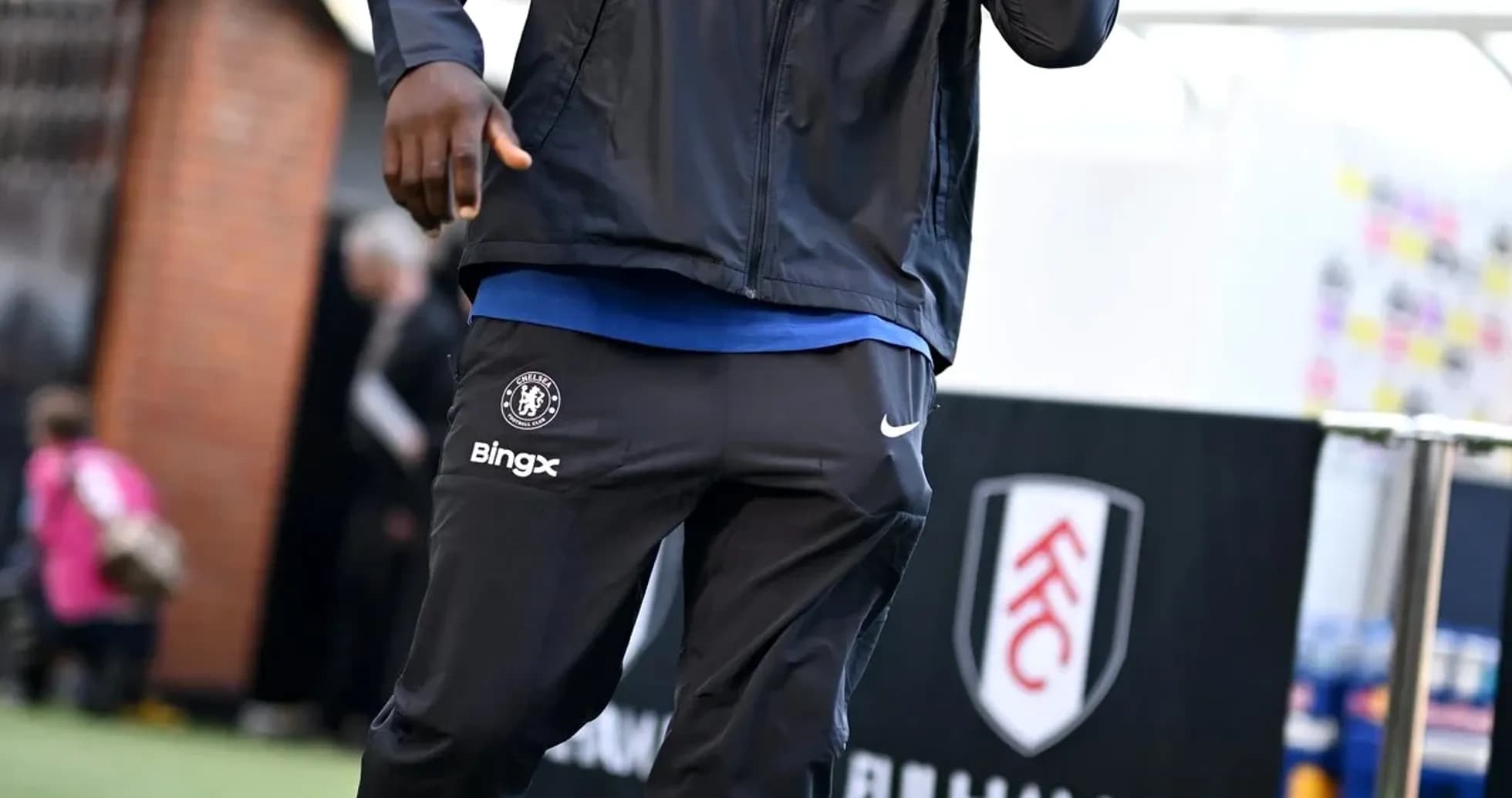 Player walking in Chelsea training gear before match Player walking in Chelsea training gear before match