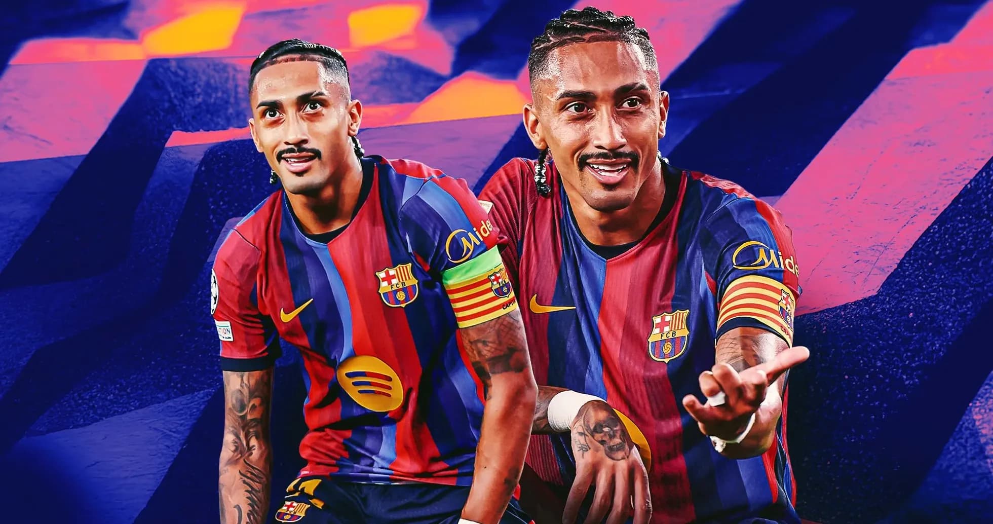 Player in Barcelona kit posing with gestures Player in Barcelona kit posing with gestures