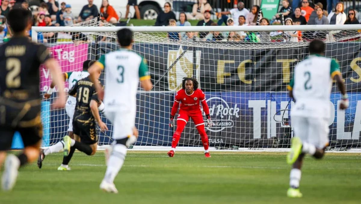 Goalkeeper preparing for a penalty kick Goalkeeper preparing for a penalty kick