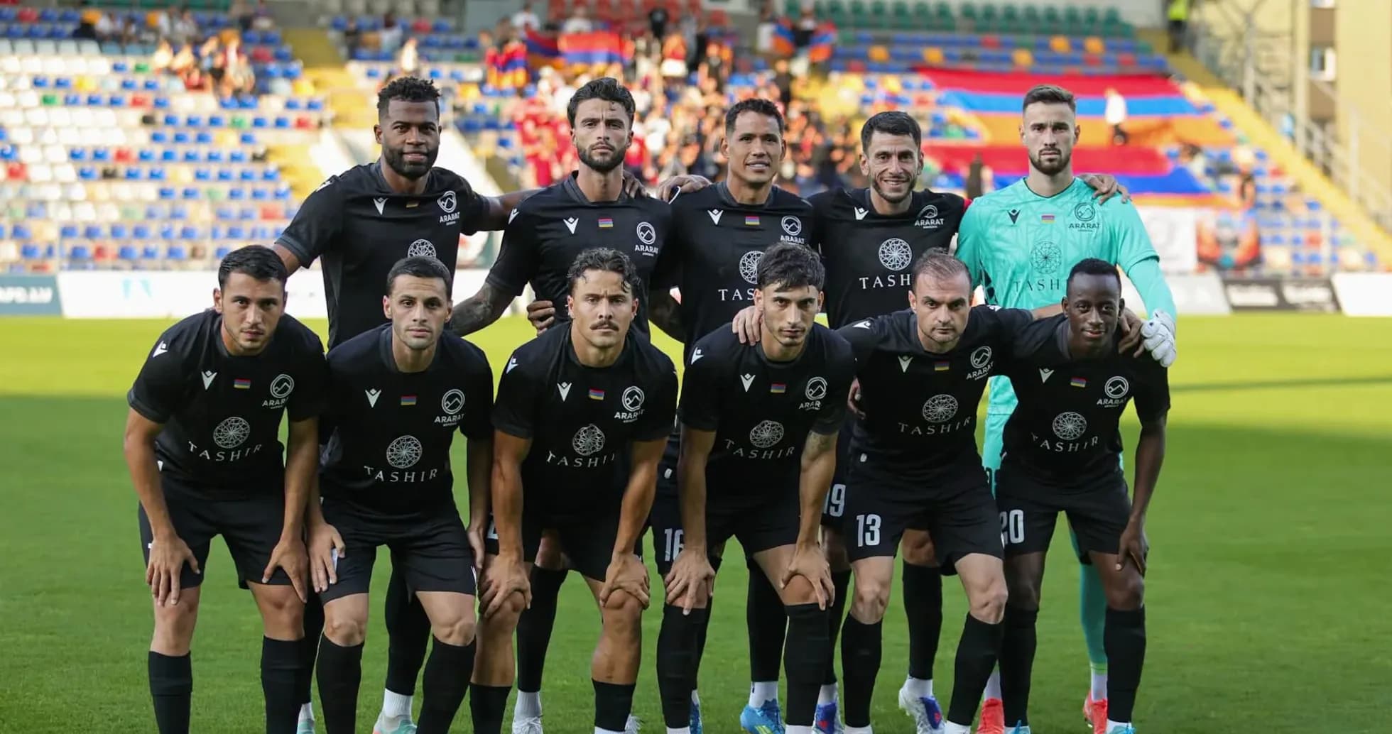 Ararat-Armenia team lineup before the match Ararat-Armenia team lineup before the match