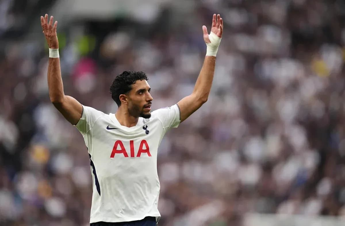 Player gesturing during a match for Tottenham Player gesturing during a match for Tottenham