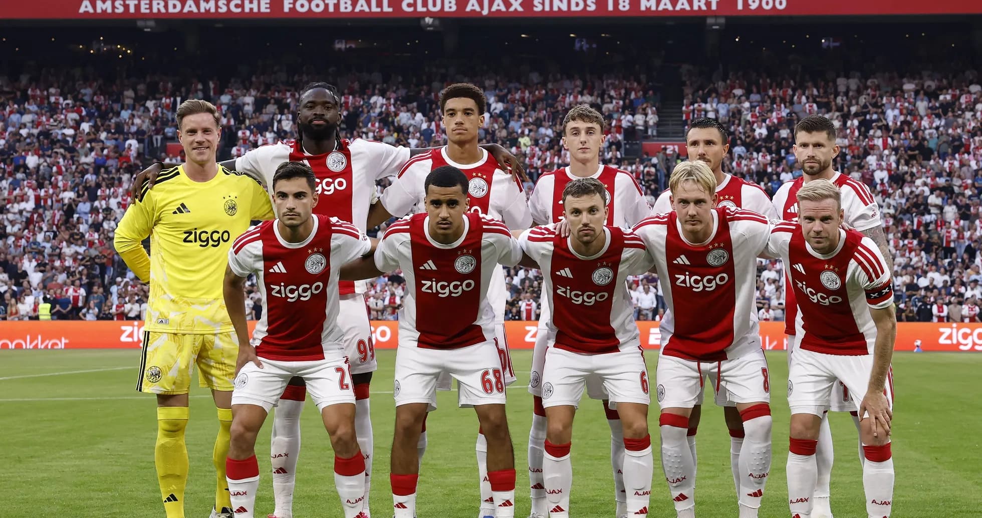 Ajax team posing for photo before match Ajax team posing for photo before match