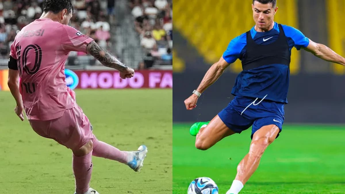 Lionel Messi and Cristiano Ronaldo in action Lionel Messi and Cristiano Ronaldo in action