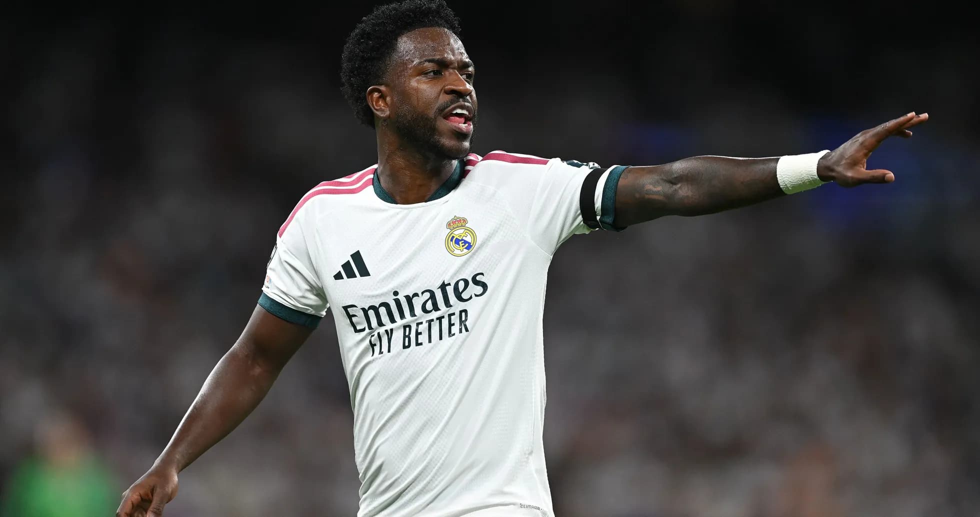 Player gesturing during a match for Real Madrid Player gesturing during a match for Real Madrid