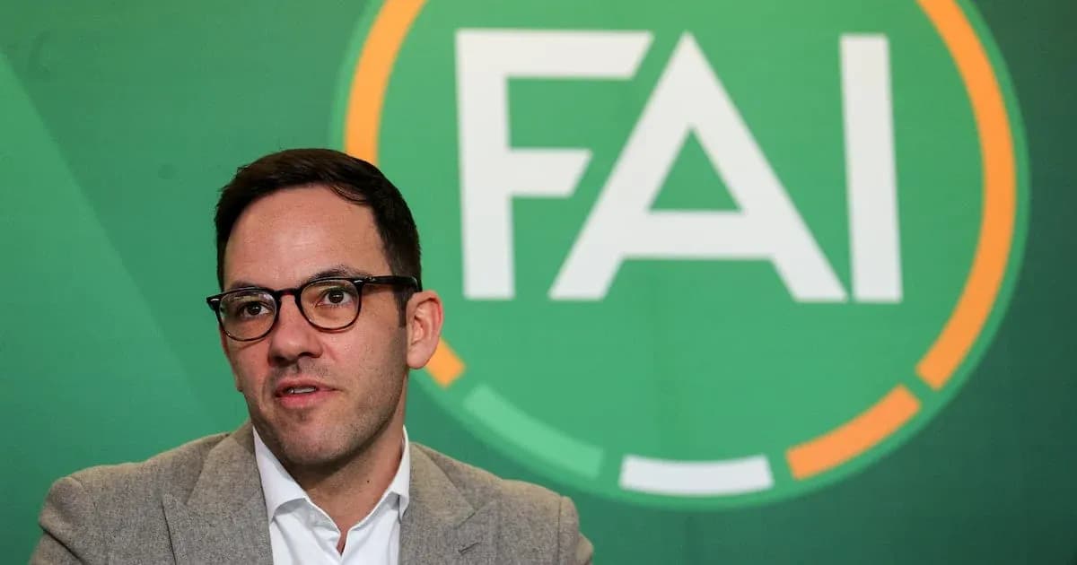 Person speaking in front of FAI logo backdrop Person speaking in front of FAI logo backdrop