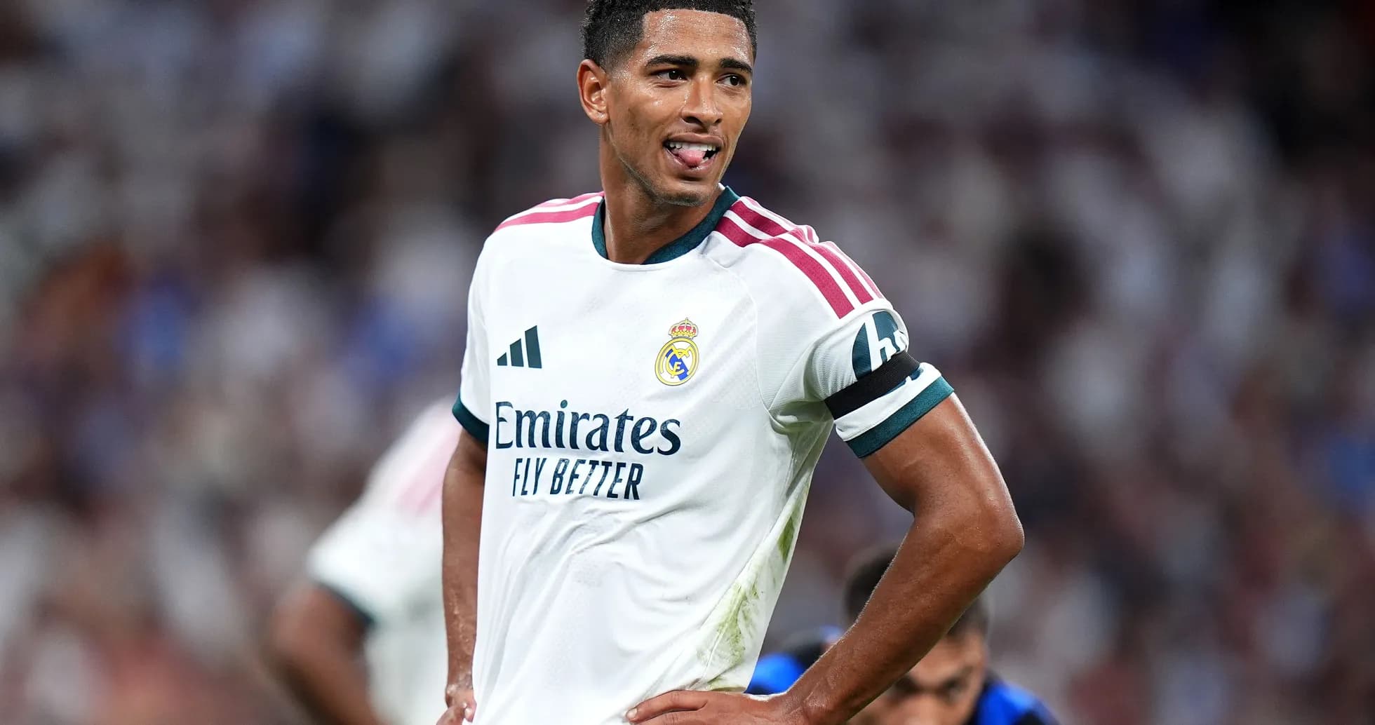 Player wearing Real Madrid kit during match Player wearing Real Madrid kit during match