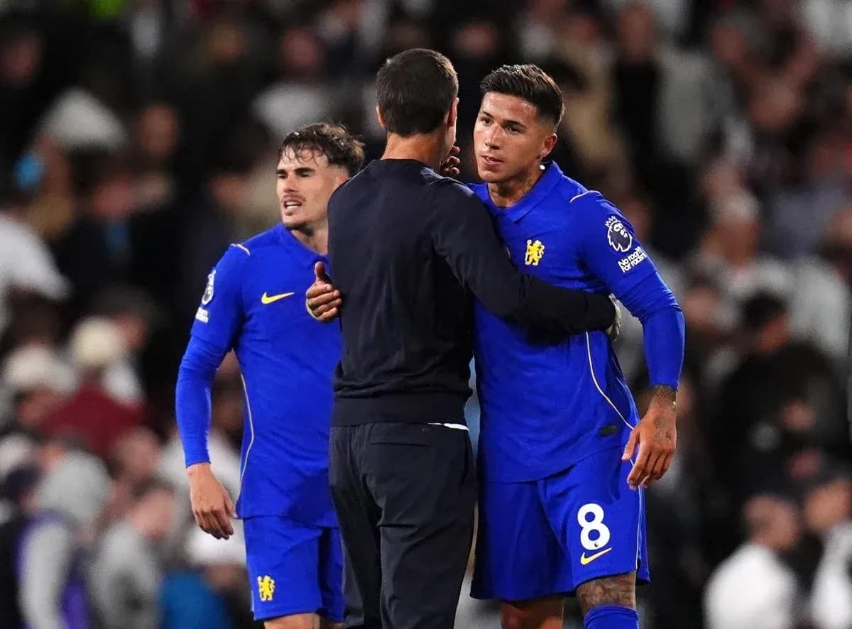 Chelsea players interacting with coach after match Chelsea players interacting with coach after match