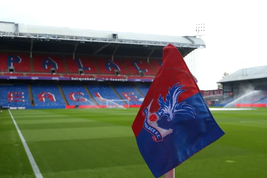 Crystal Palace corner flag at Selhurst Park stadium Crystal Palace corner flag at Selhurst Park stadium