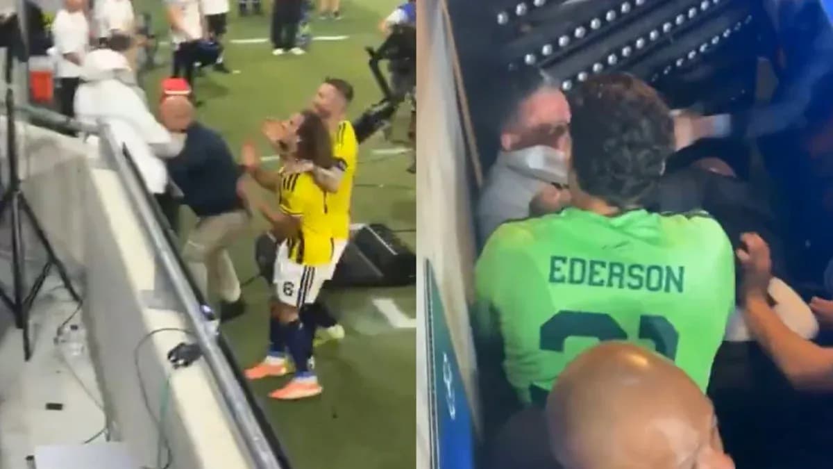 Players involved in altercation after the match Players involved in altercation after the match