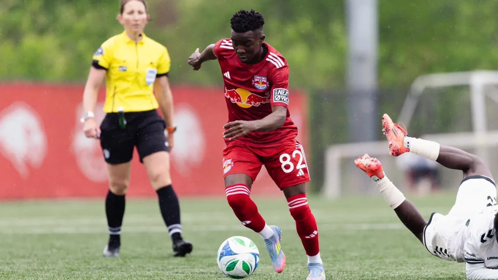 New York RB II player dribbling during match New York RB II player dribbling during match