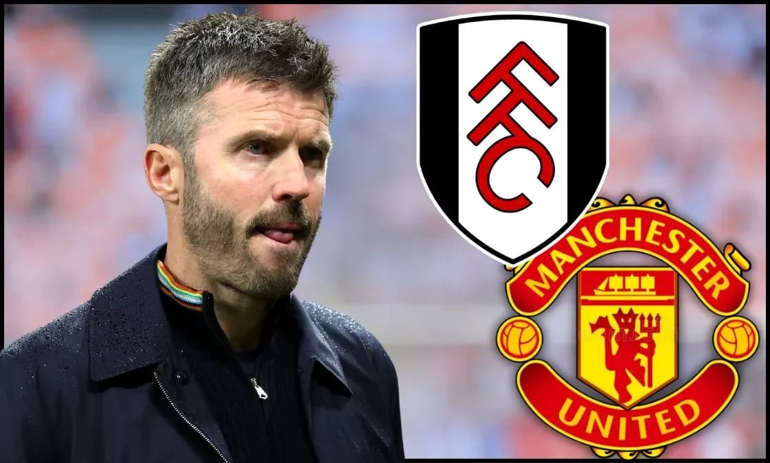 Coach with Fulham and Manchester United logos in background Coach with Fulham and Manchester United logos in background