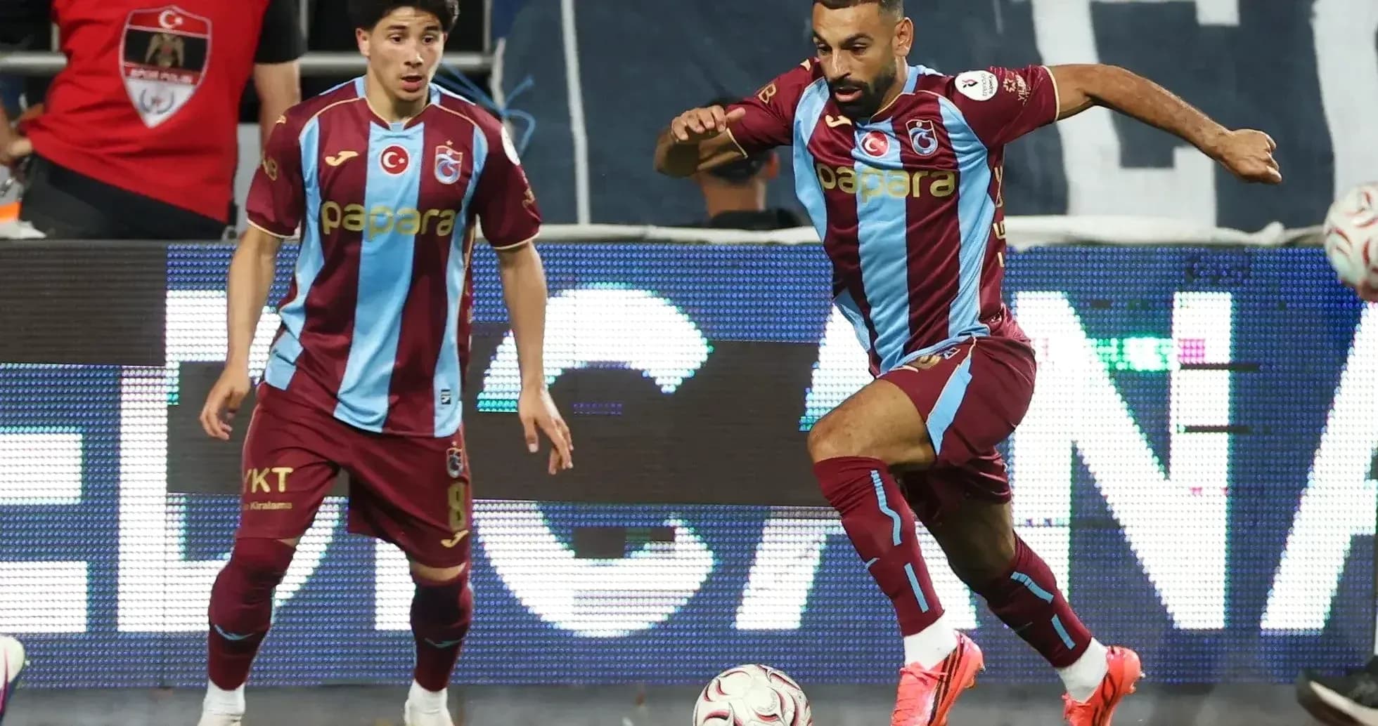 Trabzonspor players in action during match Trabzonspor players in action during match
