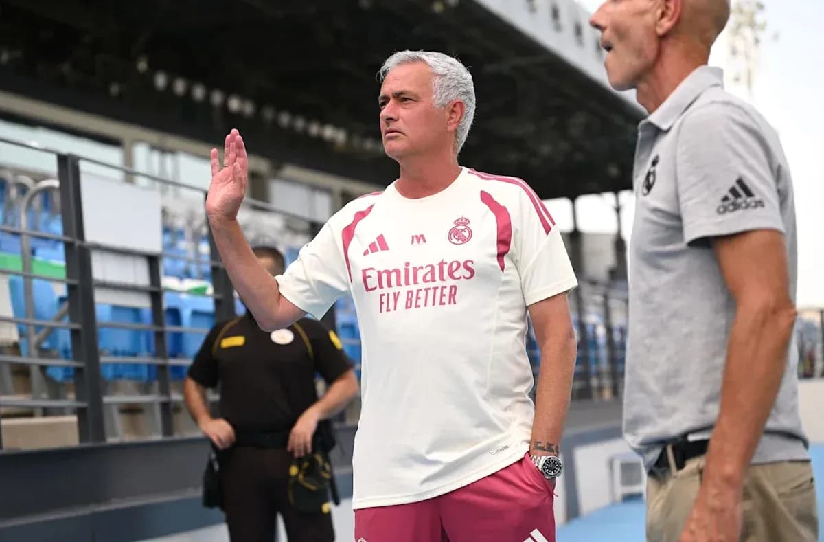 Manager gesturing during training session at stadium Manager gesturing during training session at stadium