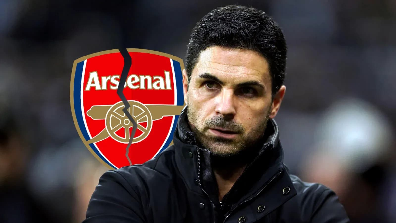 Manager with Arsenal logo in background Manager with Arsenal logo in background