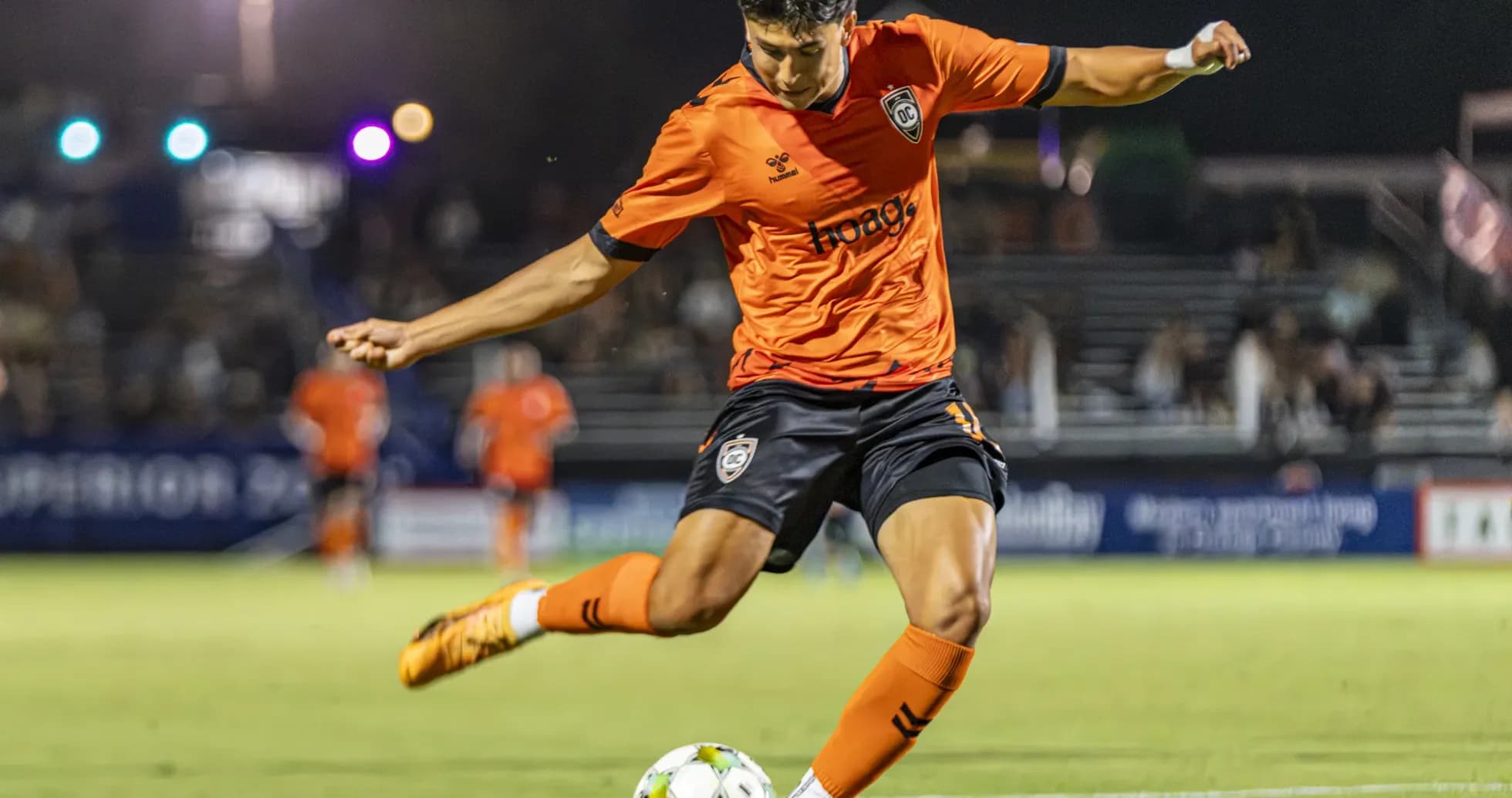 Player kicking ball during New Mexico United match Player kicking ball during New Mexico United match