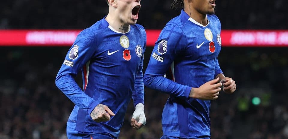 Chelsea players celebrating a goal during match Chelsea players celebrating a goal during match
