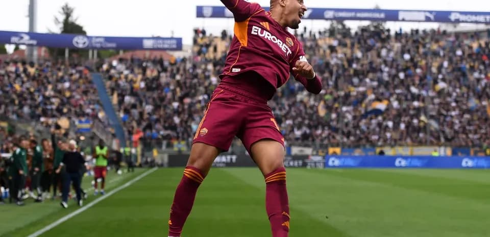 AS Roma player celebrating a goal AS Roma player celebrating a goal