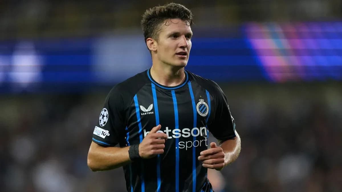 Player in Club Brugge jersey during match Player in Club Brugge jersey during match