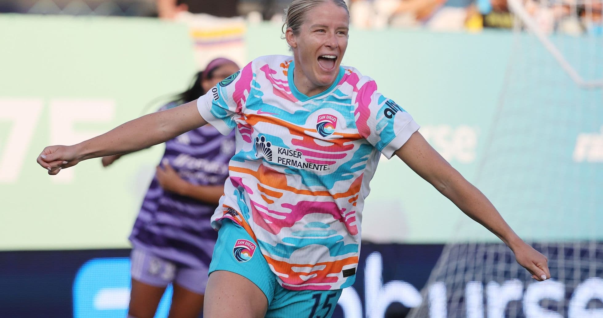 San Diego Wave player celebrating a goal San Diego Wave player celebrating a goal