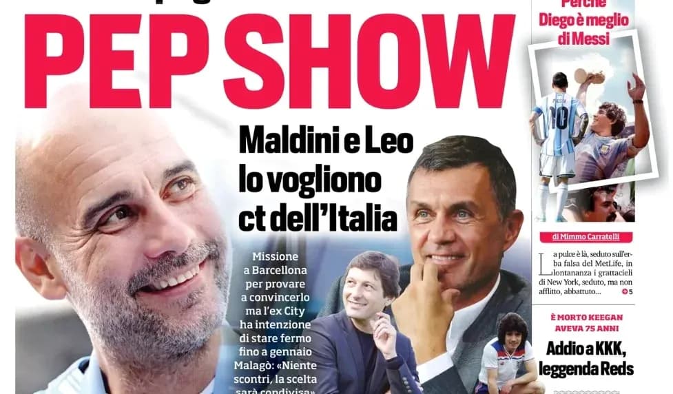 Magazine cover featuring Pep Guardiola and Paolo Maldini Magazine cover featuring Pep Guardiola and Paolo Maldini