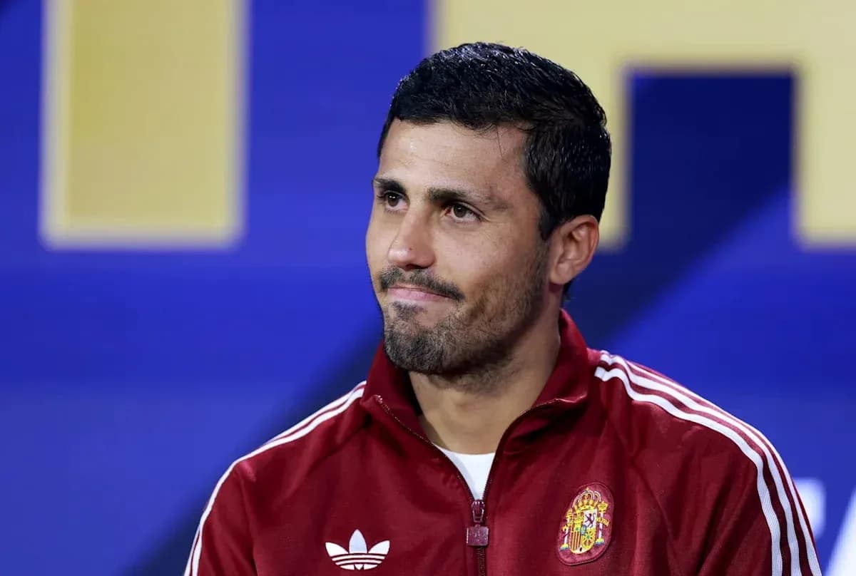 Player wearing Spain training jacket at press conference Player wearing Spain training jacket at press conference