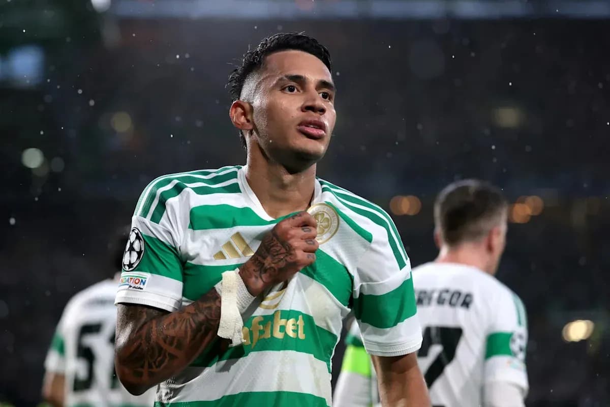 Celtic player celebrating after a match Celtic player celebrating after a match