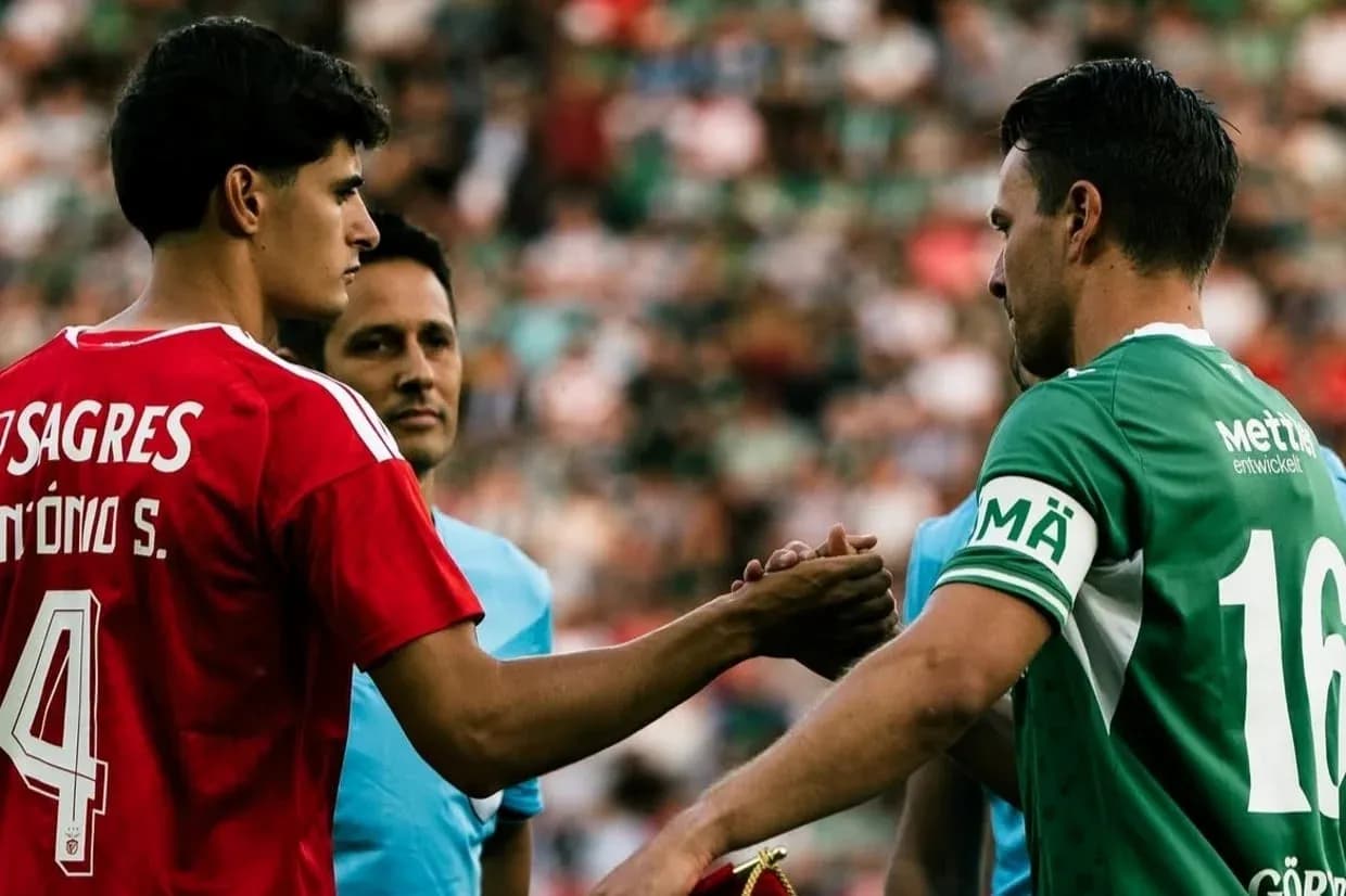 Players shaking hands before the match Players shaking hands before the match