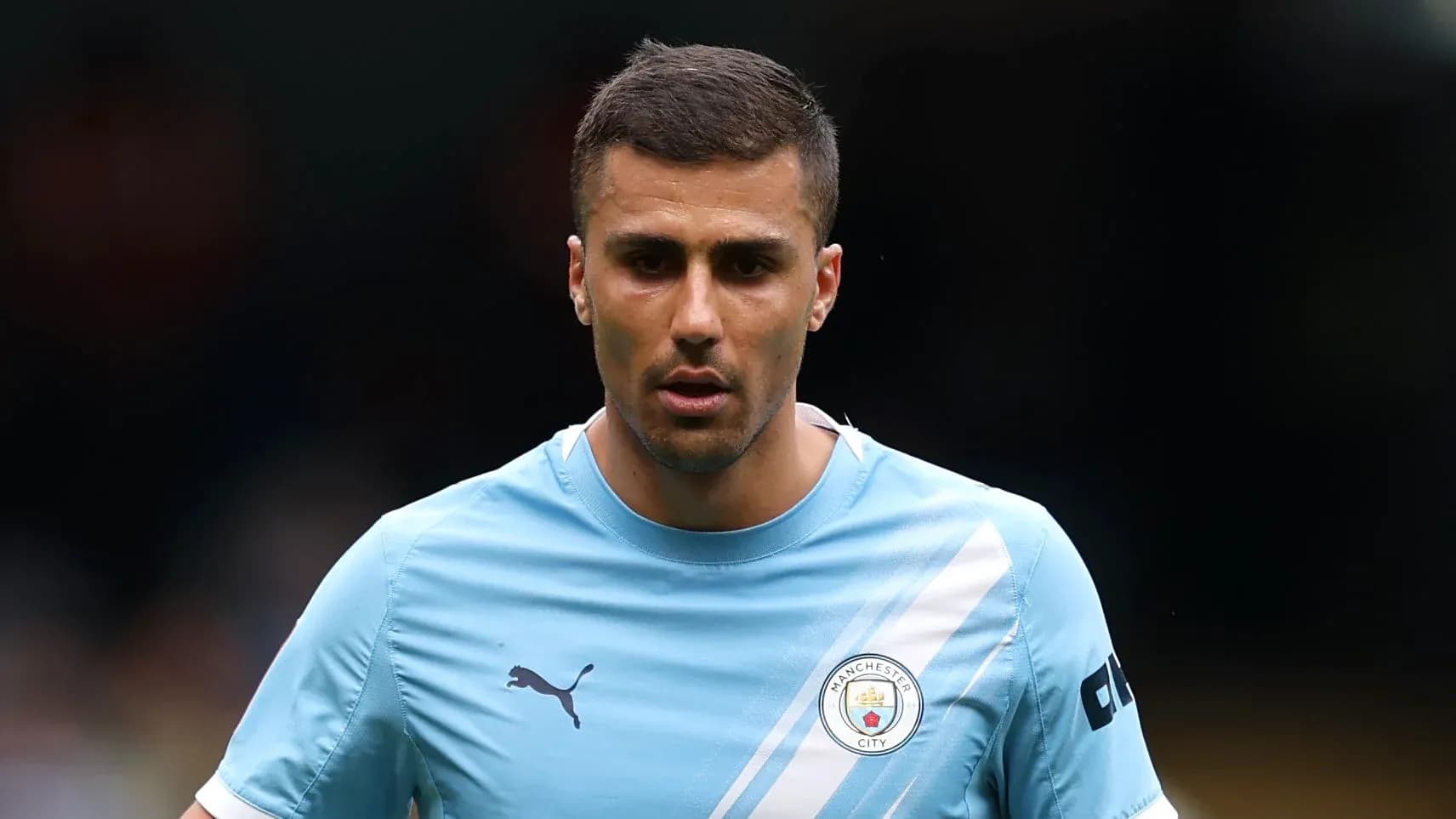 Player wearing Manchester City jersey during match Player wearing Manchester City jersey during match