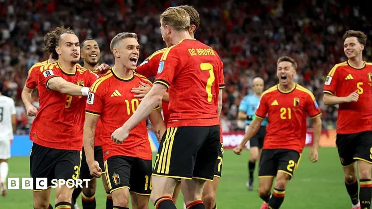 Belgian players celebrating a goal during match Belgian players celebrating a goal during match