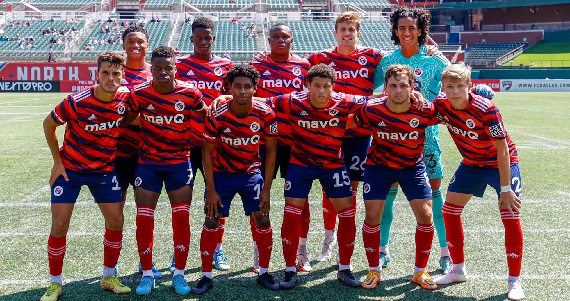 North Texas MLS Next Pro team posing together North Texas MLS Next Pro team posing together