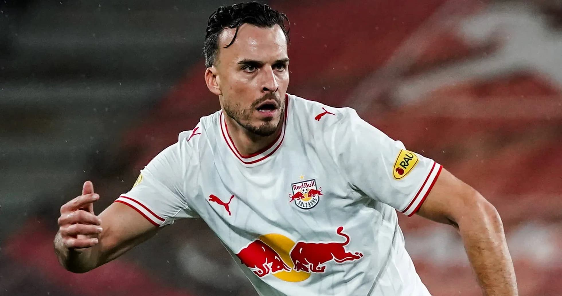 Player from Red Bull Salzburg in action Player from Red Bull Salzburg in action