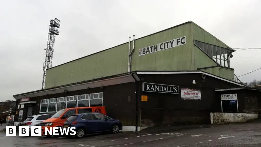 Exterior view of Bath City FC stadium and entrance Exterior view of Bath City FC stadium and entrance