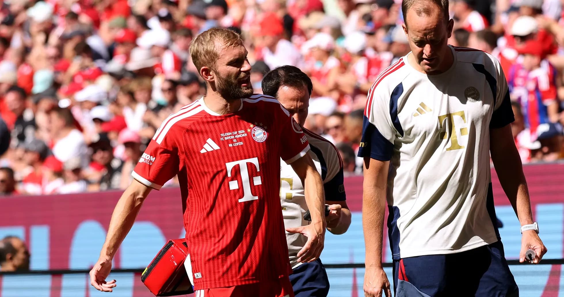 Bayern Munich players walking off the field after match Bayern Munich players walking off the field after match