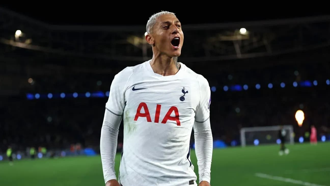 Player celebrating after scoring for Tottenham Player celebrating after scoring for Tottenham