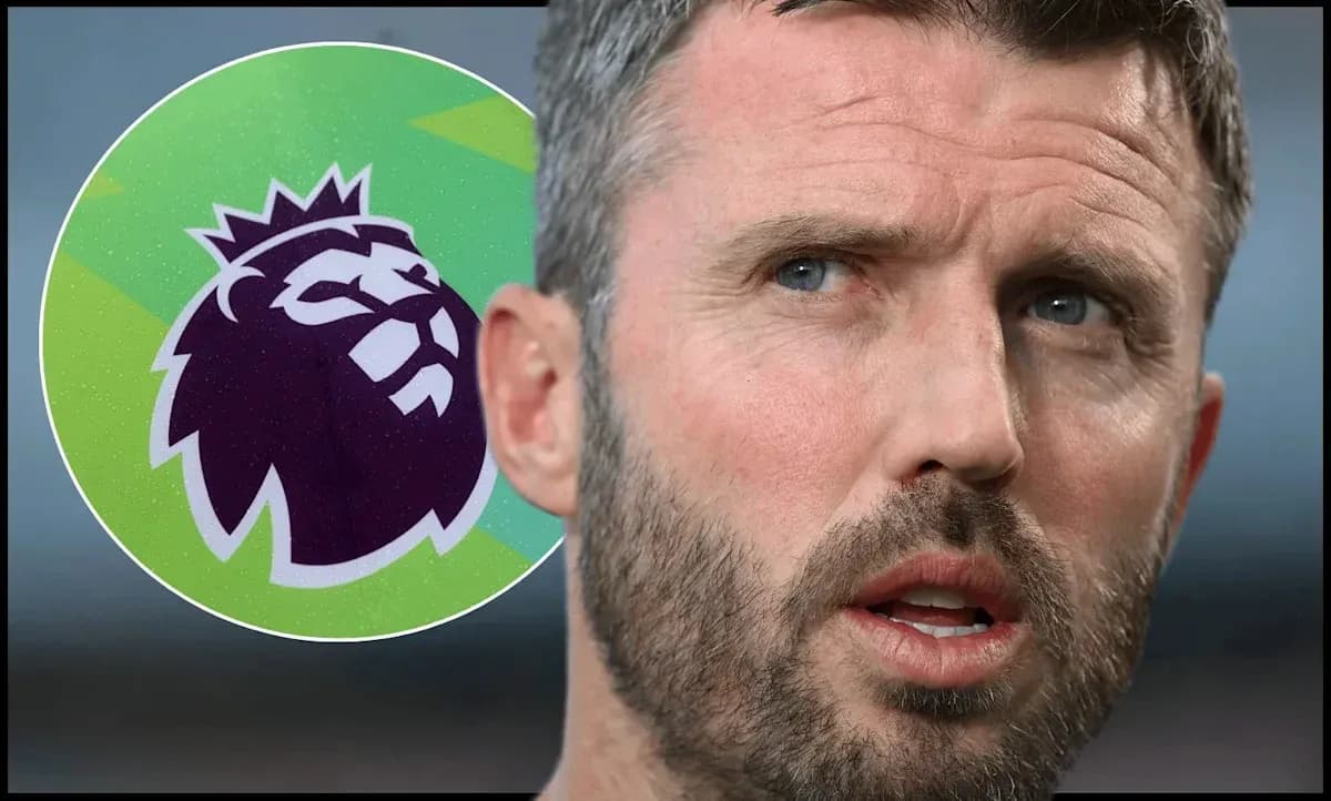Close-up of a man with a beard near Premier League logo Close-up of a man with a beard near Premier League logo