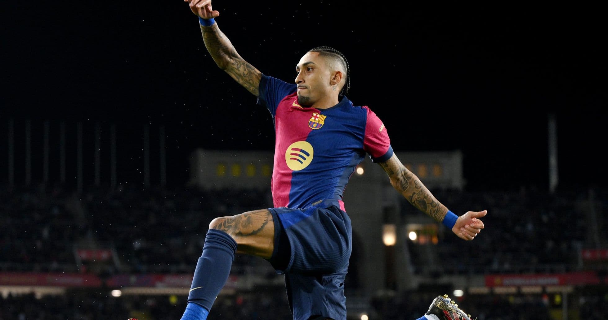 Barcelona player celebrating during La Liga match Barcelona player celebrating during La Liga match