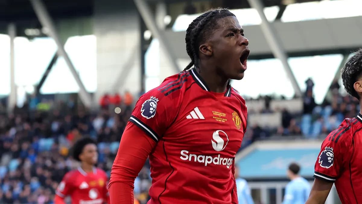 Player celebrating a goal for Manchester United Player celebrating a goal for Manchester United