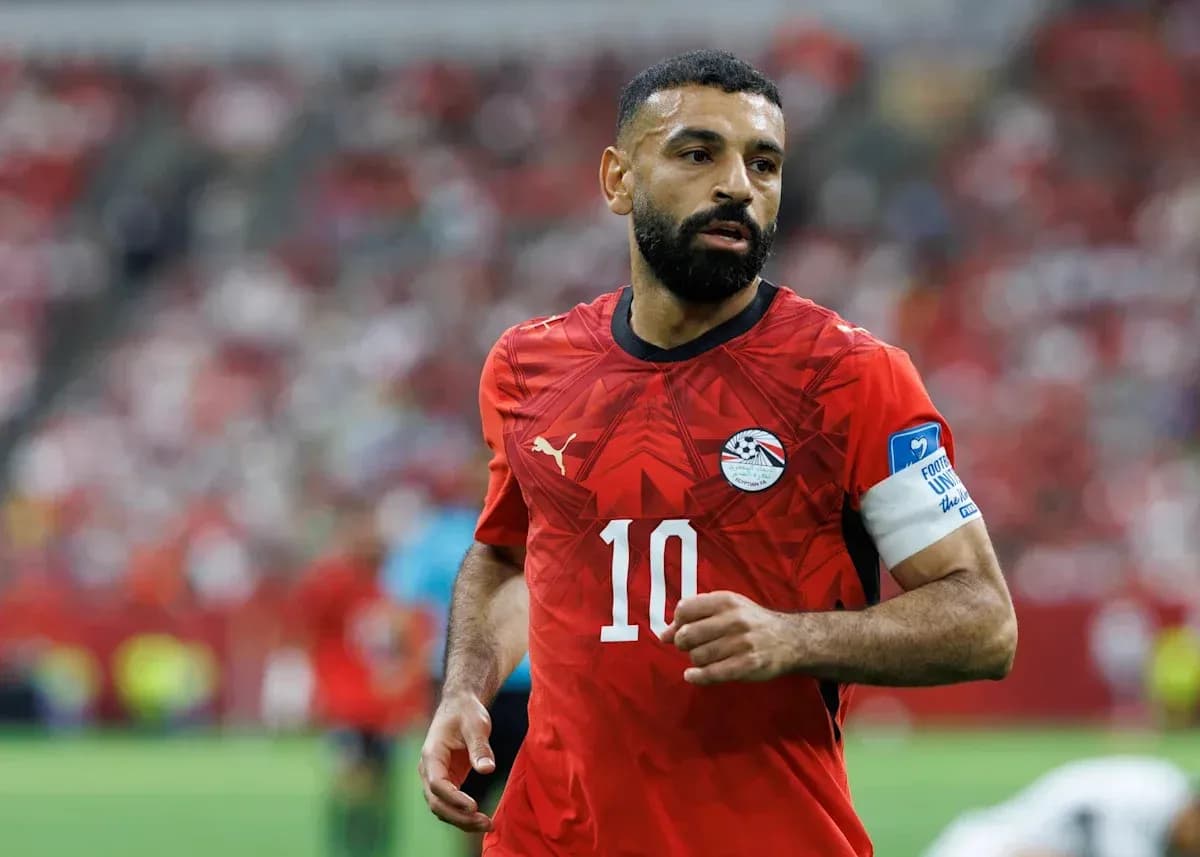 Player wearing Egypt jersey during a match Player wearing Egypt jersey during a match