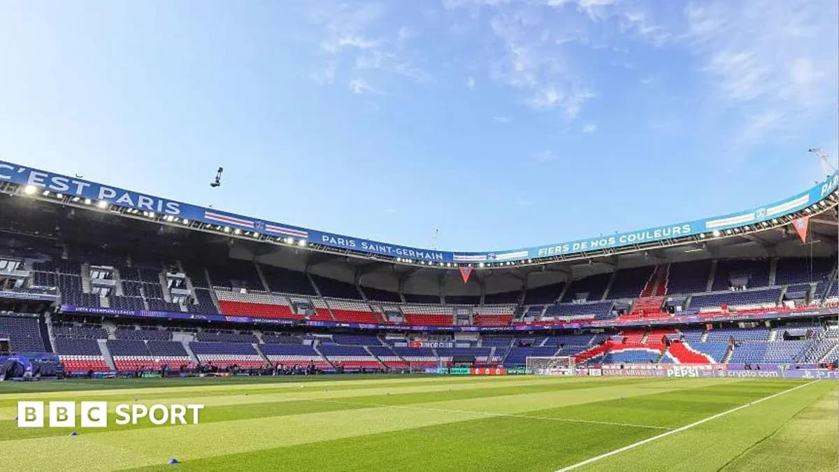 Empty stadium of Paris Saint-Germain before match Empty stadium of Paris Saint-Germain before match