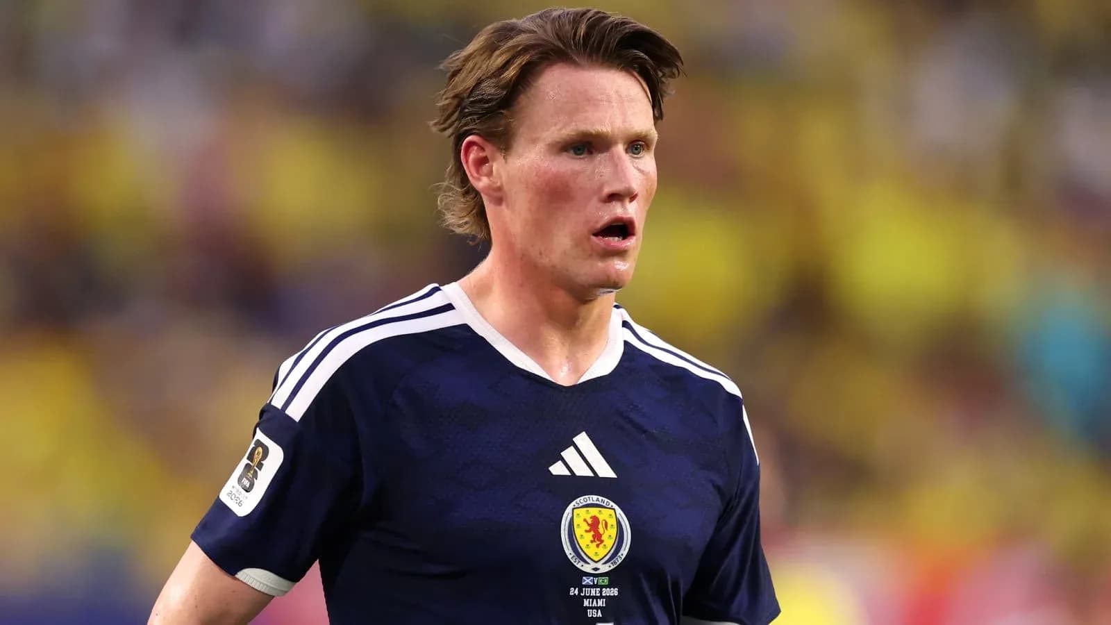 Scotland player during match with intense focus Scotland player during match with intense focus