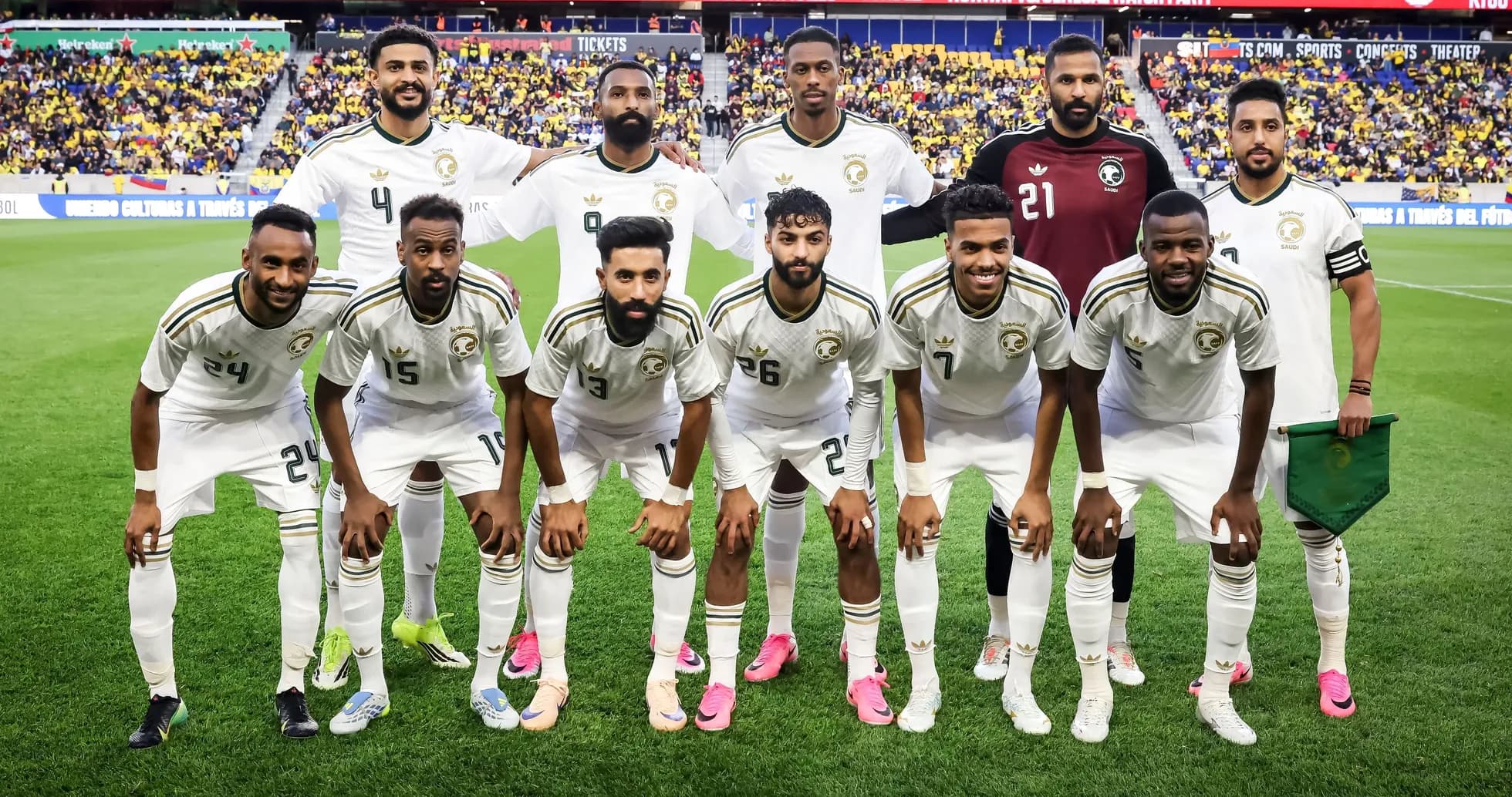 Saudi Arabia national team posing for group photo Saudi Arabia national team posing for group photo