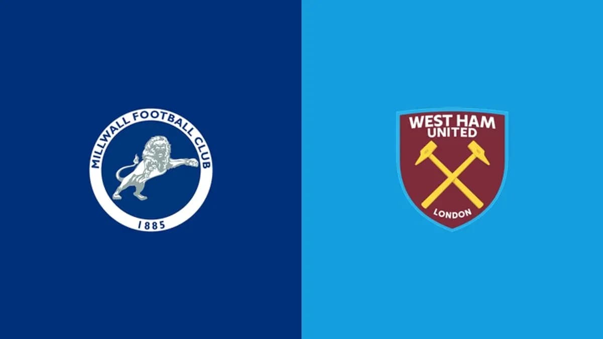 Logos of Millwall and West Ham United football clubs Logos of Millwall and West Ham United football clubs