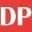 Red background with white letters D and P Red background with white letters D and P