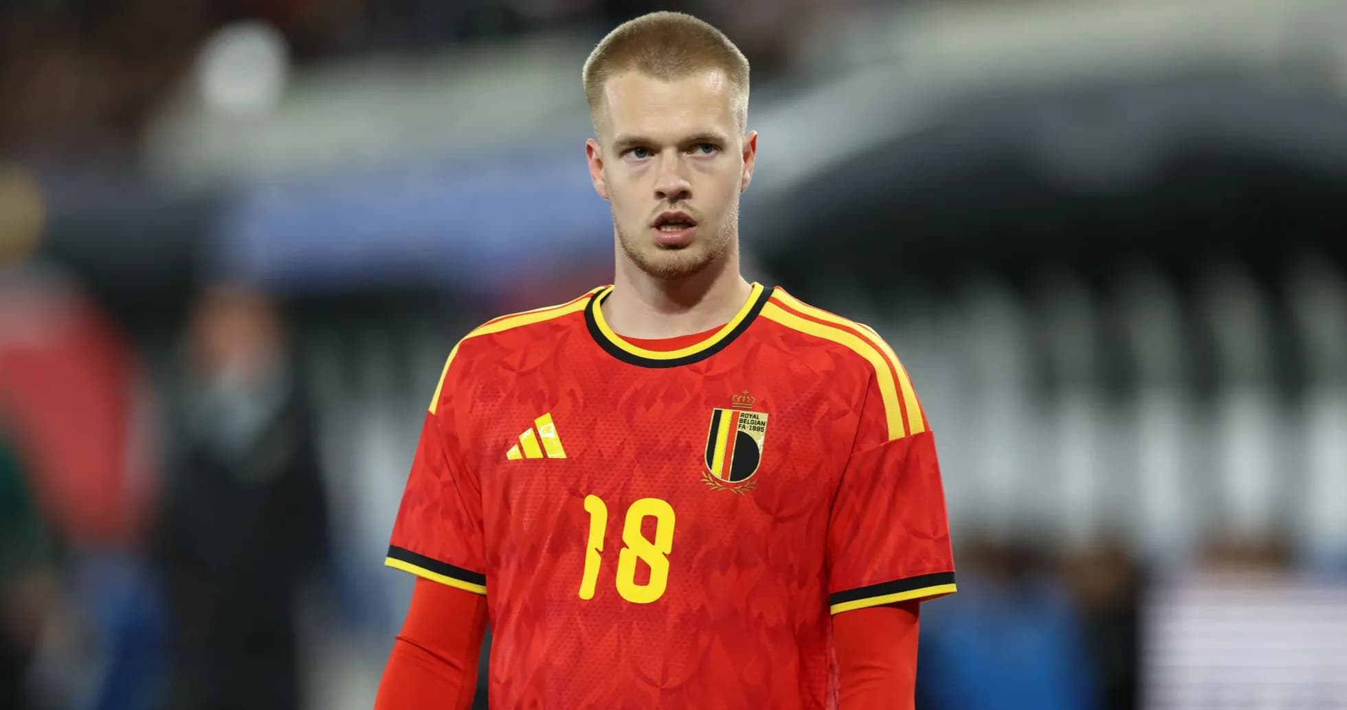 Player wearing Belgium jersey during match Player wearing Belgium jersey during match
