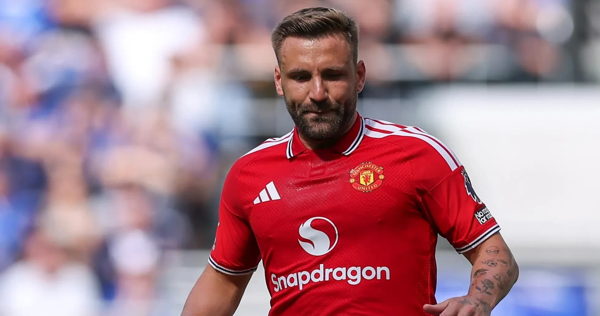 Player in Manchester United kit during match Player in Manchester United kit during match