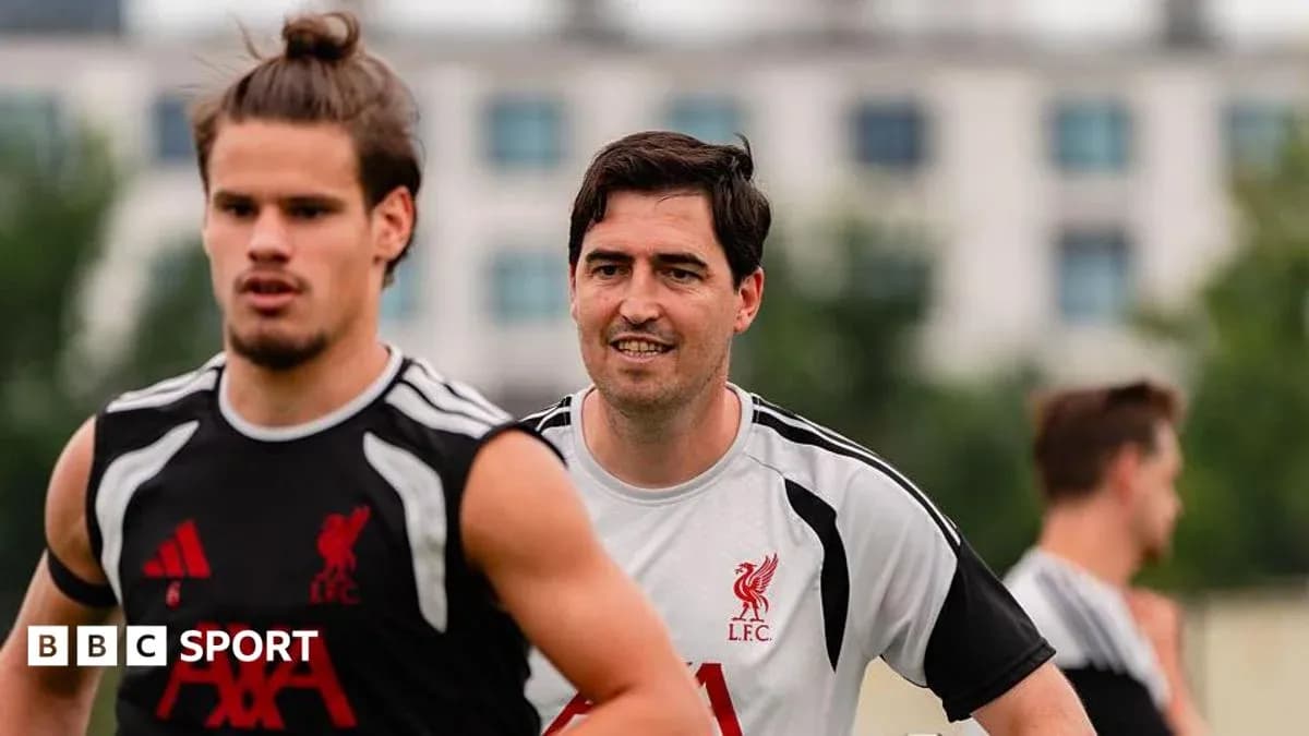 Players training during Liverpool FC practice session Players training during Liverpool FC practice session