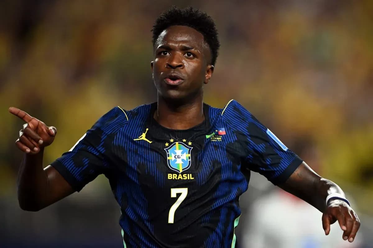 Player celebrating in Brazil national team jersey Player celebrating in Brazil national team jersey