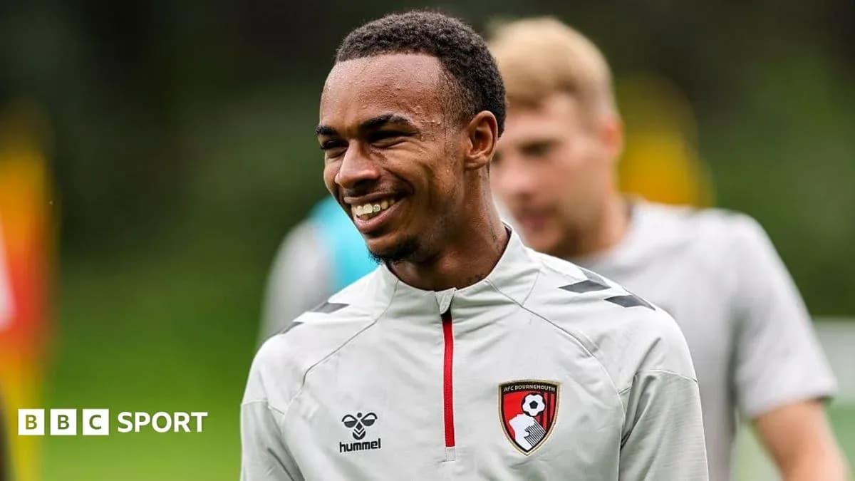 Player smiling during training session at AFC Bournemouth Player smiling during training session at AFC Bournemouth